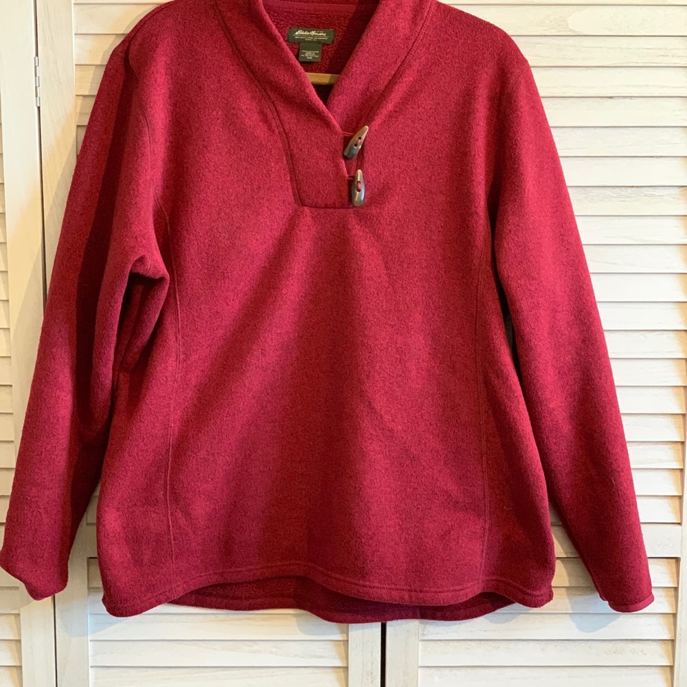 Eddie Bauer Women's Rich Red Cowl Neck Sweater